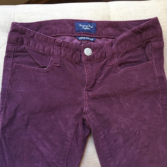 American Eagle Corduroy Jegging Jeans Purple Sz 0 - Picture 2 of 7